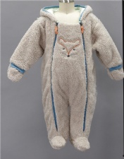 Sherpa Fleece Footed Hooded Baby Romper