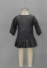 Black Polka-dot Sleeve Baby Peplum Top